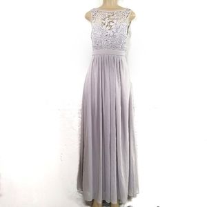 Stunning Maxi floor length Lace Top Open Back Gown